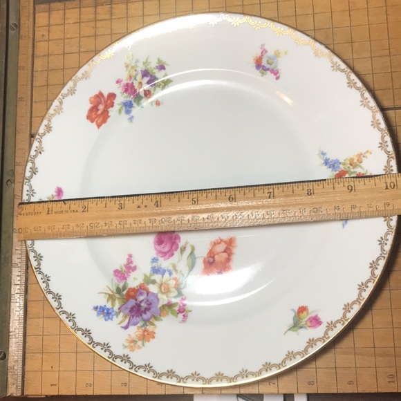 H & Co Selb Bavaria Germany Heinrich US Zone Poppy Floral Dinner Plate 10 1/8” - Picture 7 of 10
